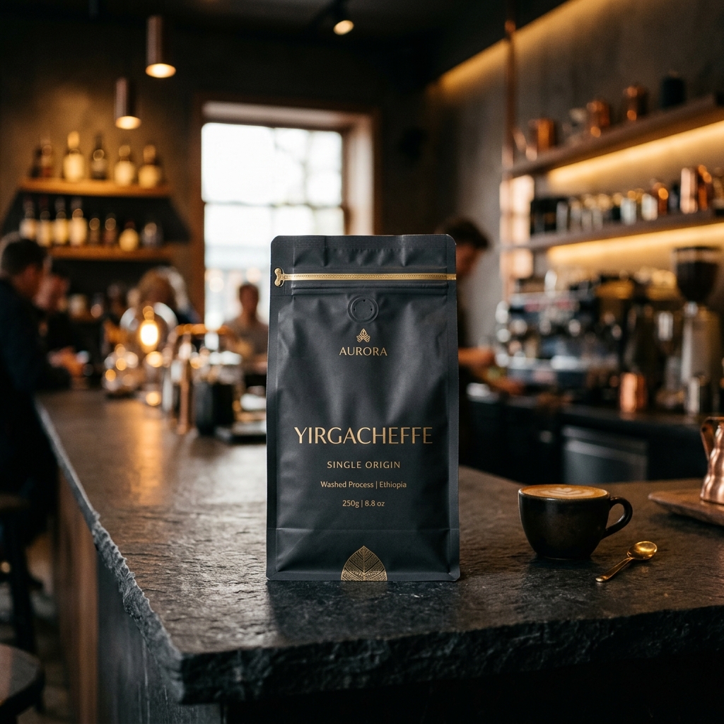 Ethiopian Yirgacheffe Coffee Bag Mockup